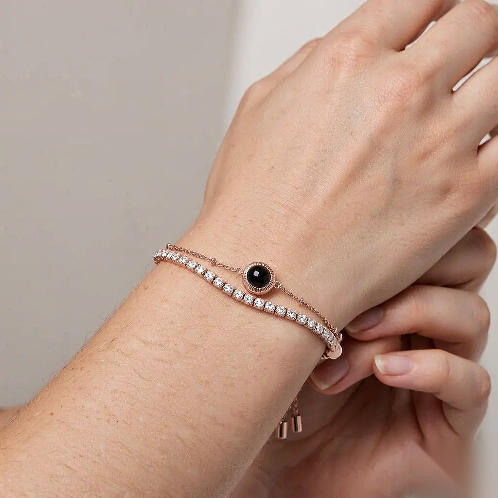 Double Circle Photo Projection Bracelet