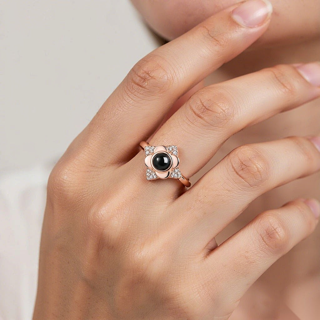 Four leaf clover FateMarks Photo Ring