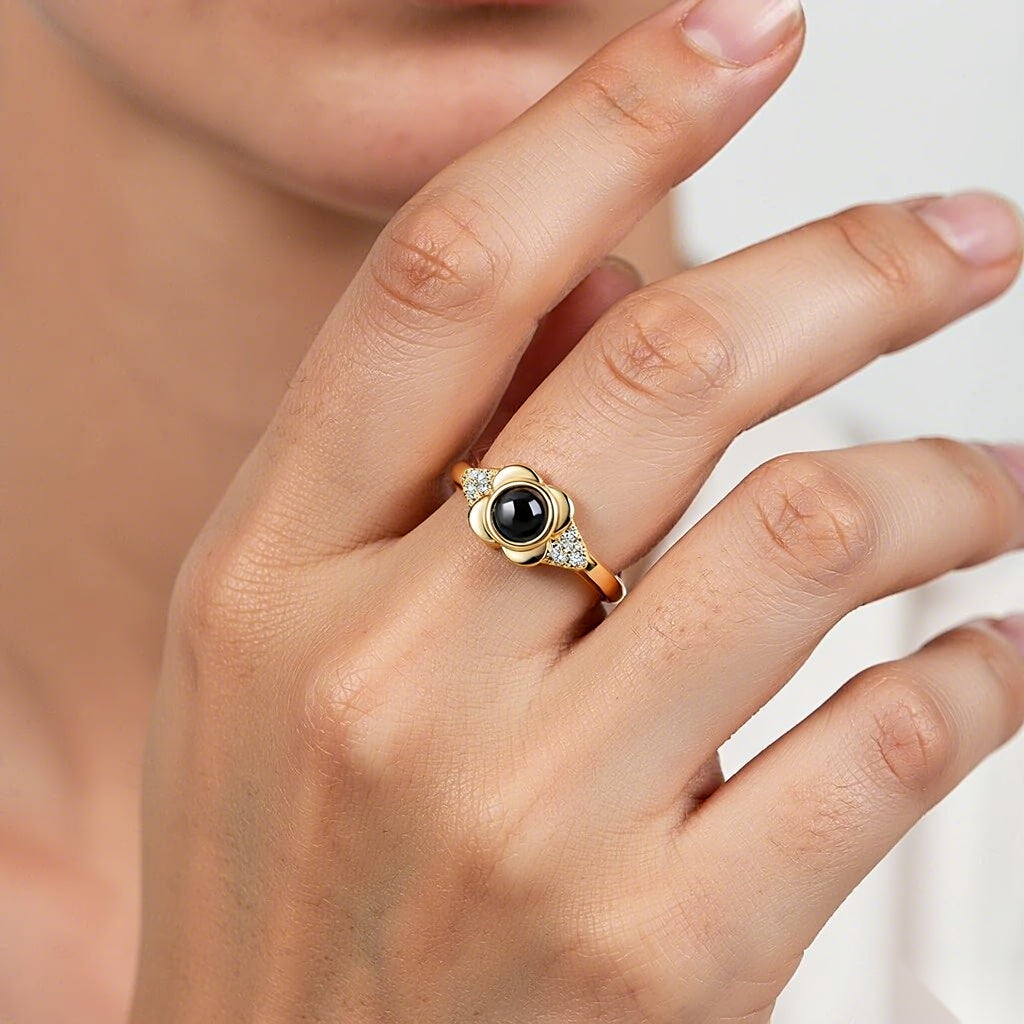 Four leaf clover FateMarks Photo Ring