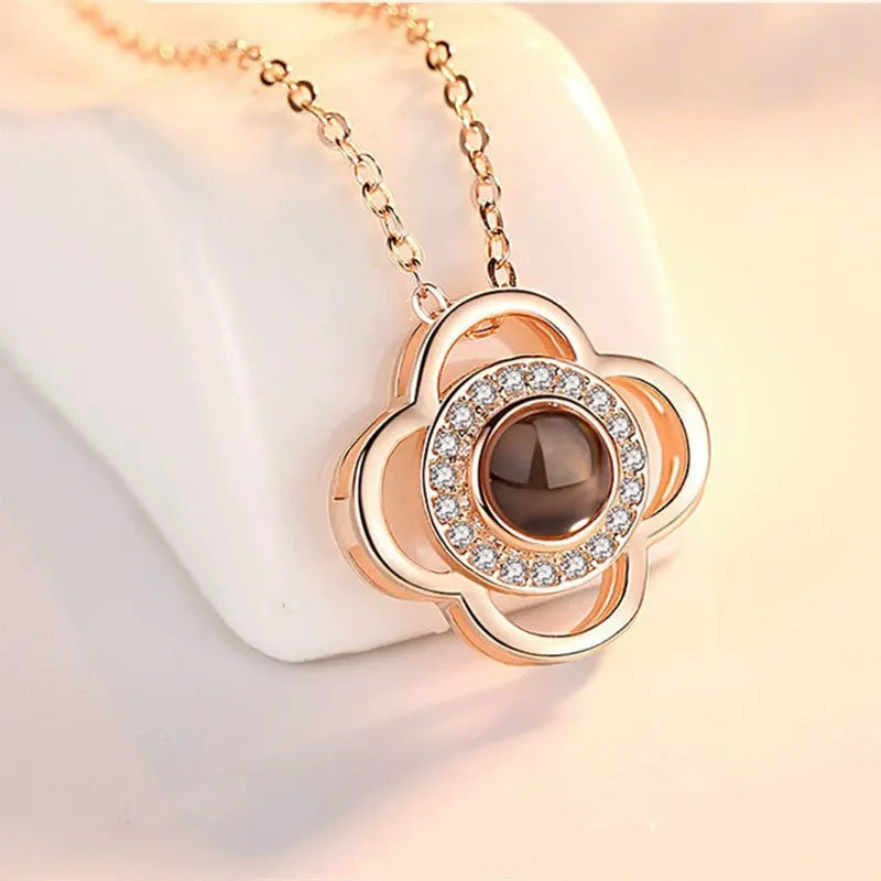 Lucky Clover Photo Projection Necklace