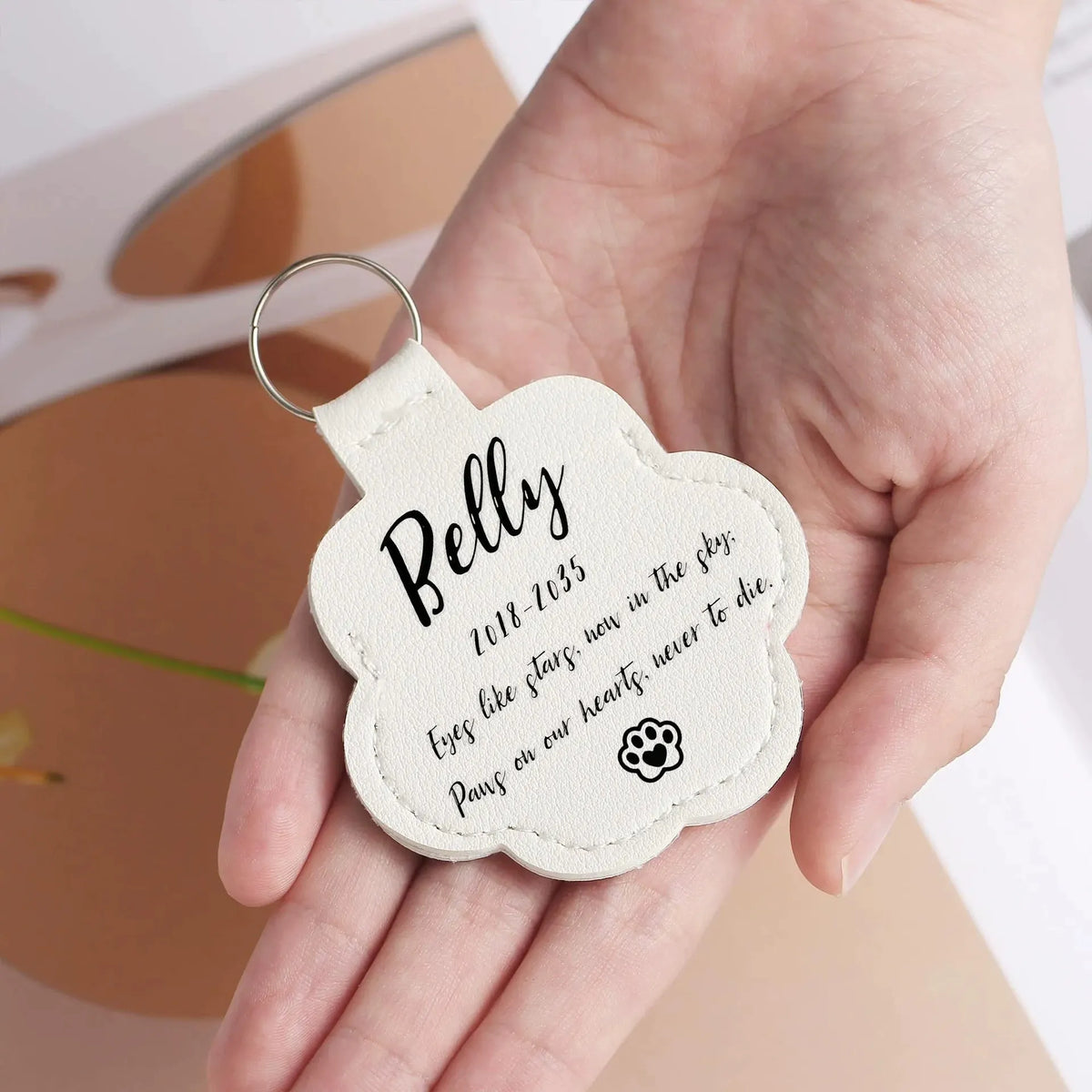 Personalized Pet Photo Paw Keychain