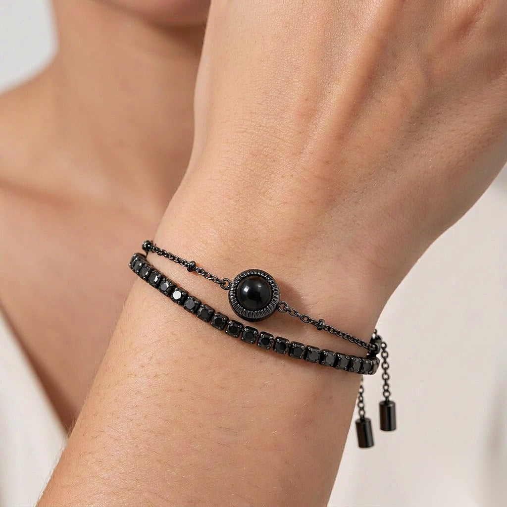 Double Circle Photo Projection Bracelet
