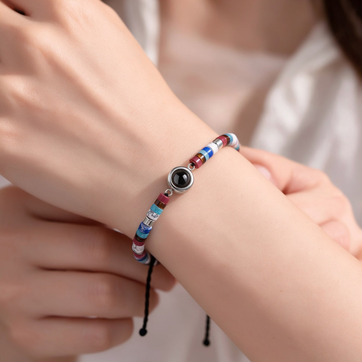Drawstring Photo Projection Bracelet