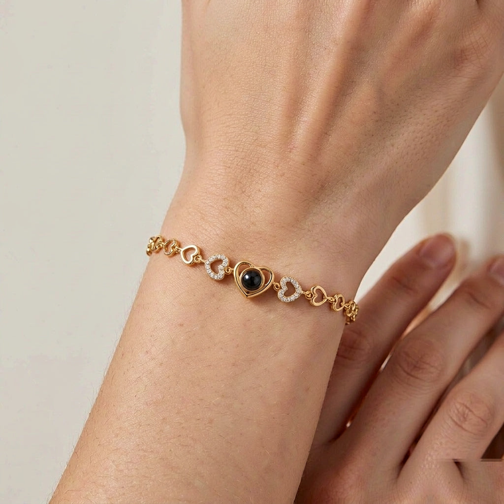 Full Heart Photo Projection Bracelet