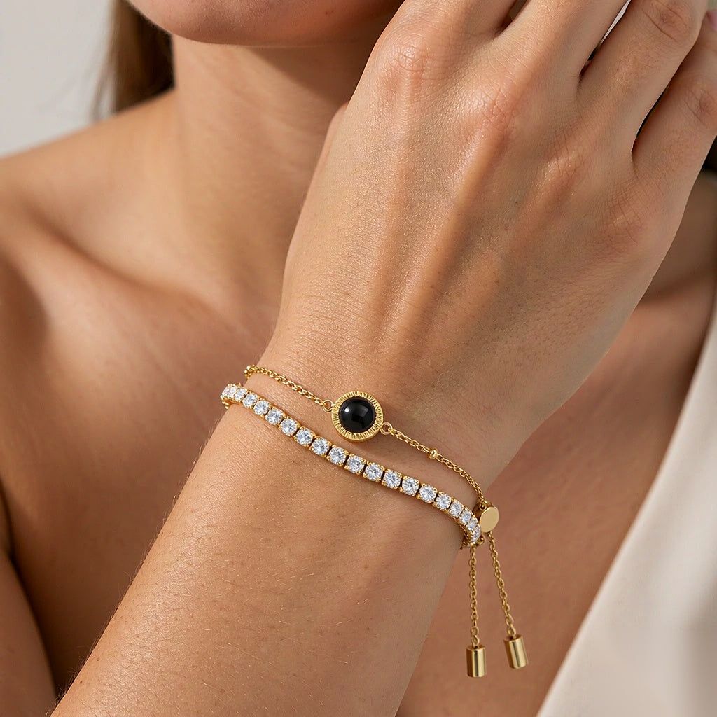 Double Circle Photo Projection Bracelet