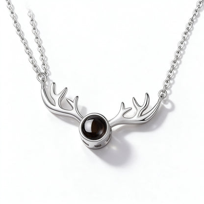 Antler Heart Photo Projection Necklace