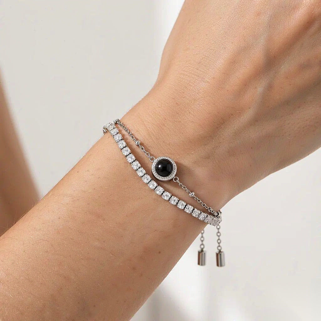 Double Circle Photo Projection Bracelet