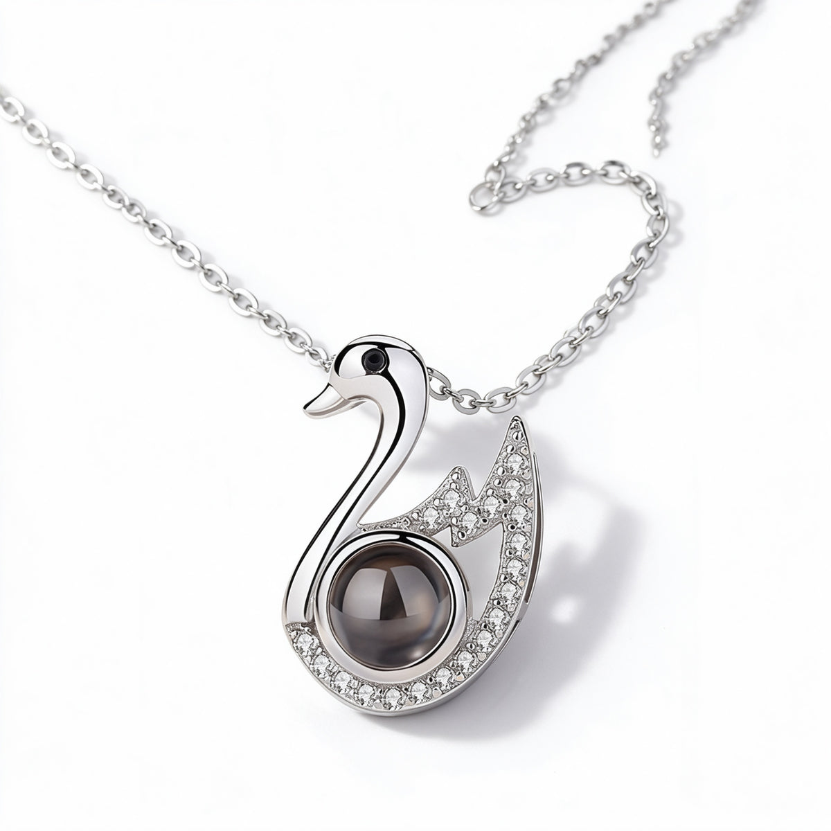 Swan Photo Projection Necklace
