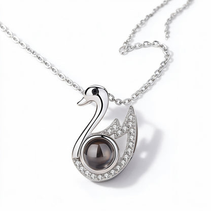 Swan Photo Projection Necklace