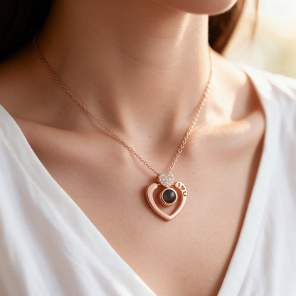 Full Heart Photo Projection Necklace