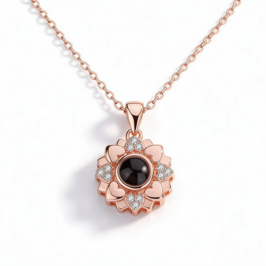 Flowers Photo Projection Necklace