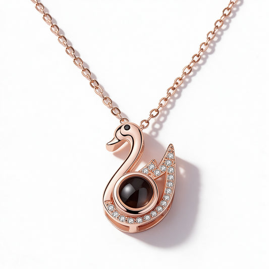 Swan Photo Projection Necklace