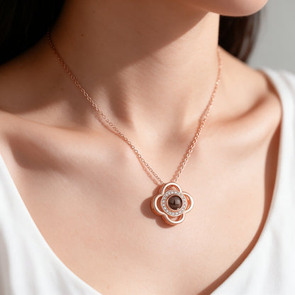 Lucky Clover Photo Projection Necklace
