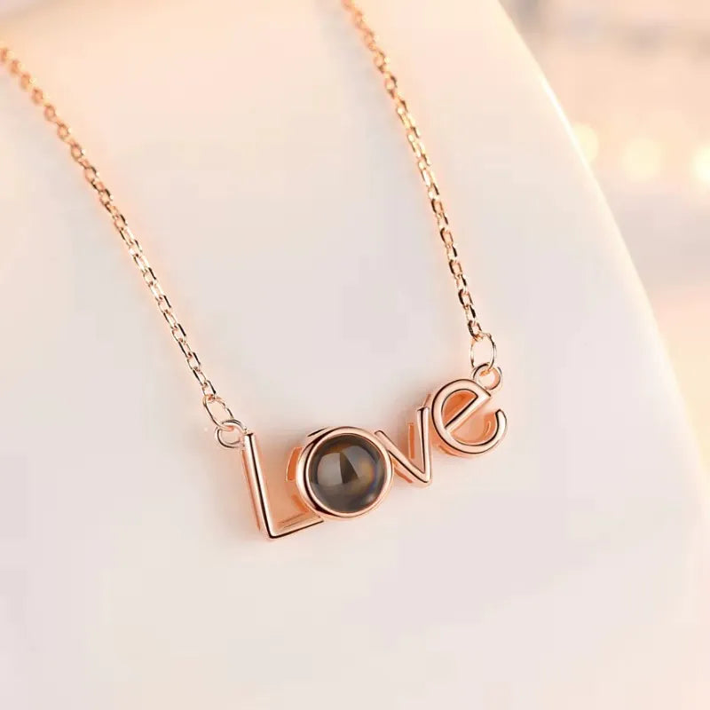 Letter Photo Projection Necklace