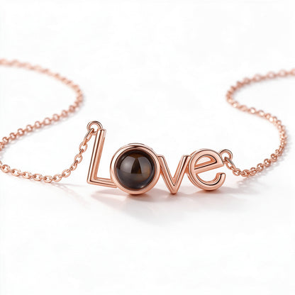 Letter Photo Projection Necklace