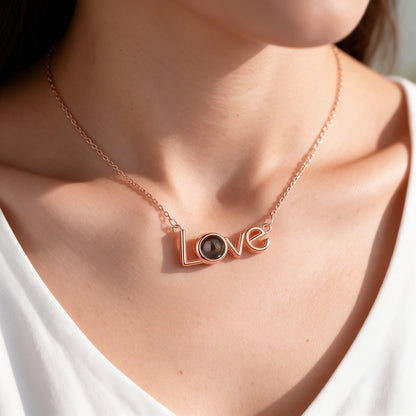 Letter Photo Projection Necklace