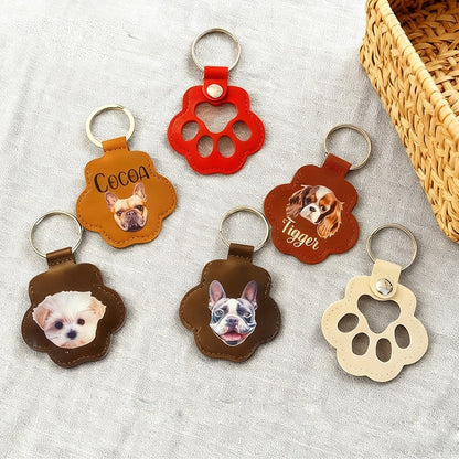 Personalized Pet Photo Paw Keychain